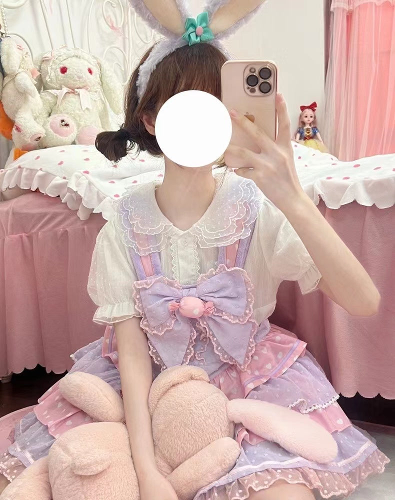 Yaya - Little Fluttershy - Multi-Colored Cotton Lolita Shirt