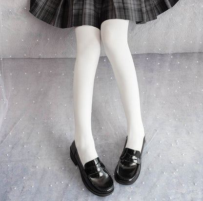Yidhra - 120D Daily Lolita Velvet Spring Leggings, Solid Color