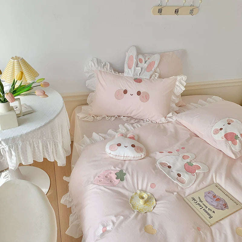 MiLL - Kawaii Lolita Rabbit Print Bedding Lolita Bedroom Set