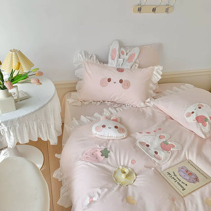 MiLL - Kawaii Lolita Rabbit Print Bedding Lolita Bedroom Set