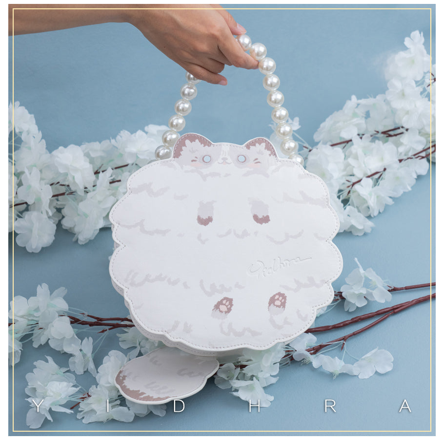 Yidhra - Printed Kawaii Cat Leather Shoulder Bag