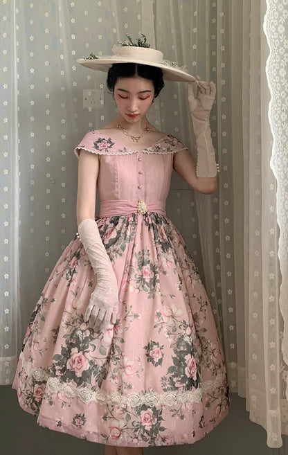 Miss Point - French Rose - Elegant Lolita JSK Dress