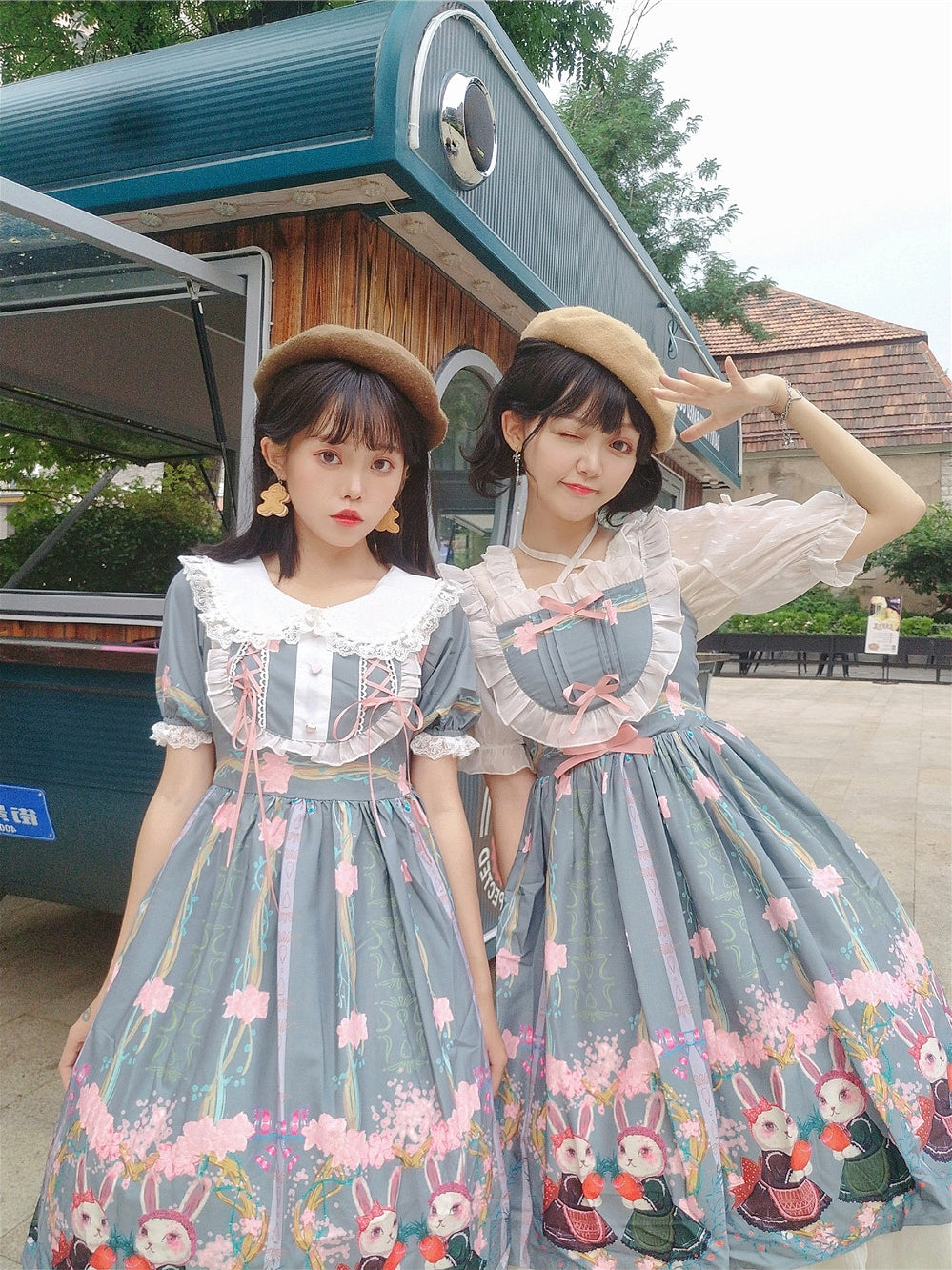 Niu Niu - Picnic Bunny Girl - Plus Size Lolita JSK Short Sleeve OP Dress