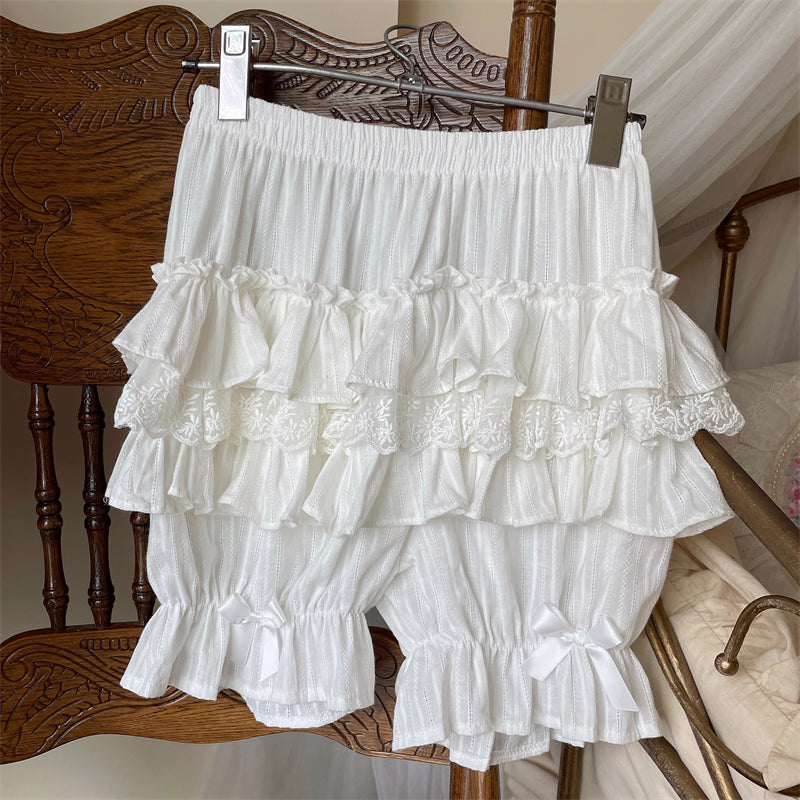 Sugar Girl - Cotton Sweet Lolita Bloomers, Tiered Ruffle