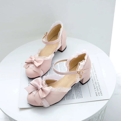 Yana - Sweet Lolita Shoes Round Toe Students Chunky Heel