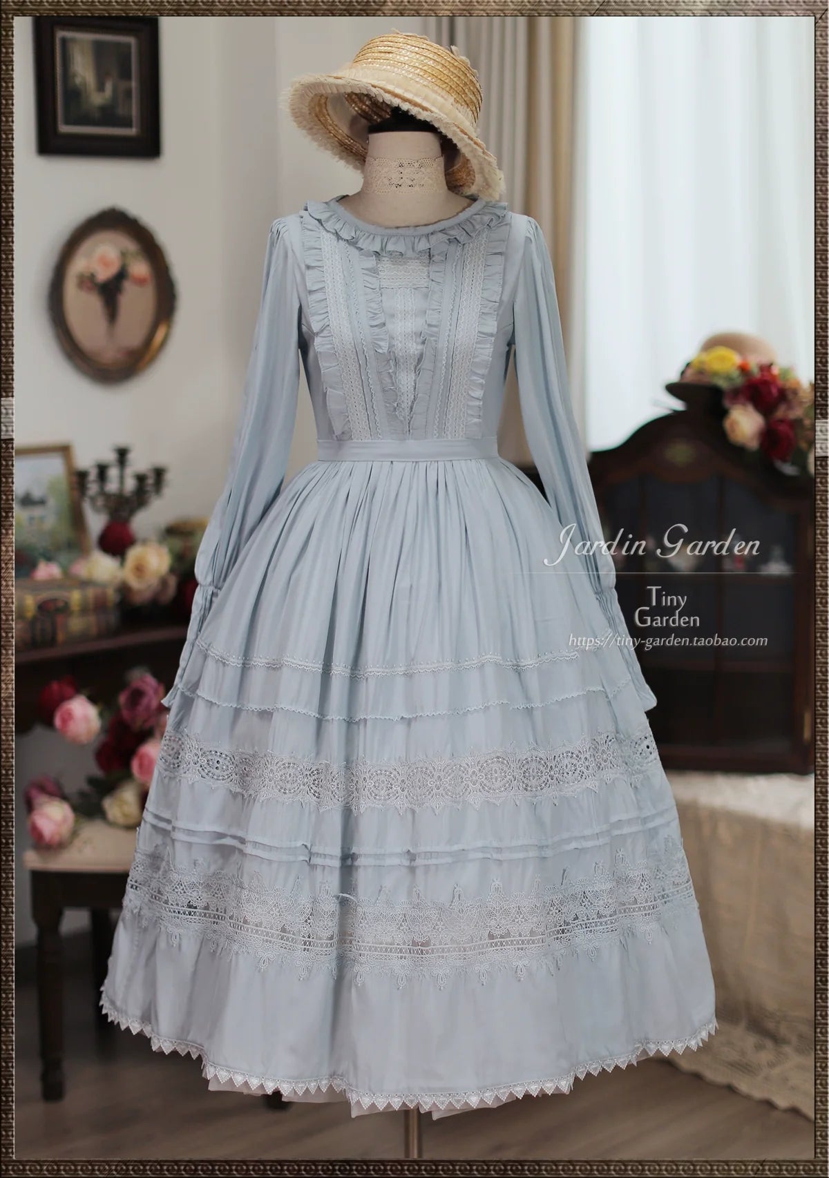 Tiny Garden - Spring Whispers - Elegant Lolita OP Dress French Style Long/Short Sleeve