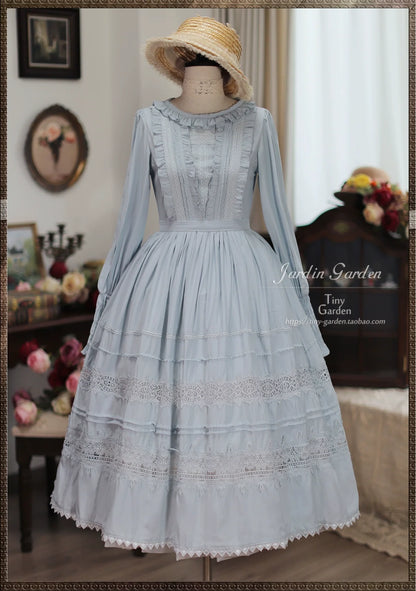 Tiny Garden - Spring Whispers - Elegant Lolita OP Dress French Style Long/Short Sleeve