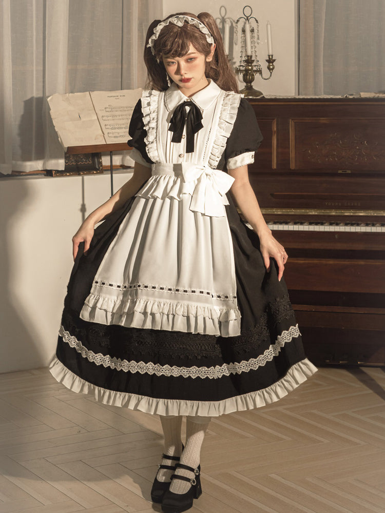 Your Princess - Maid Lolita Puff Sleeve Black Dress