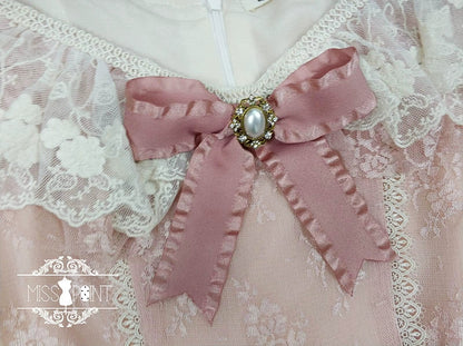 Miss Point - Dawn Girl - Reto Elegant lolita OP Dress Lace Long Sleeve