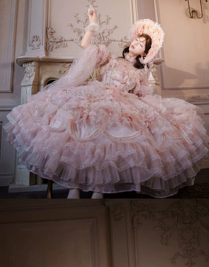 Cat Fairy - Runaway Princess - Pink Wedding Lolita Dress, Plus Size Friendly