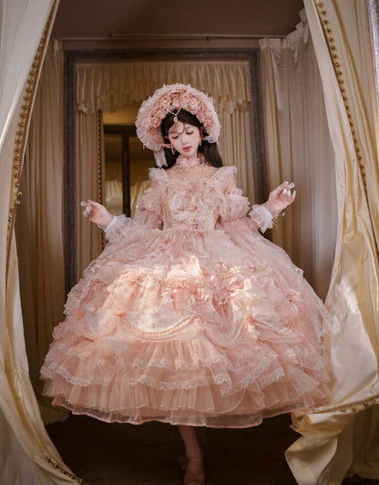 Cat Fairy - Runaway Princess - Pink Wedding Lolita Dress, Plus Size Friendly