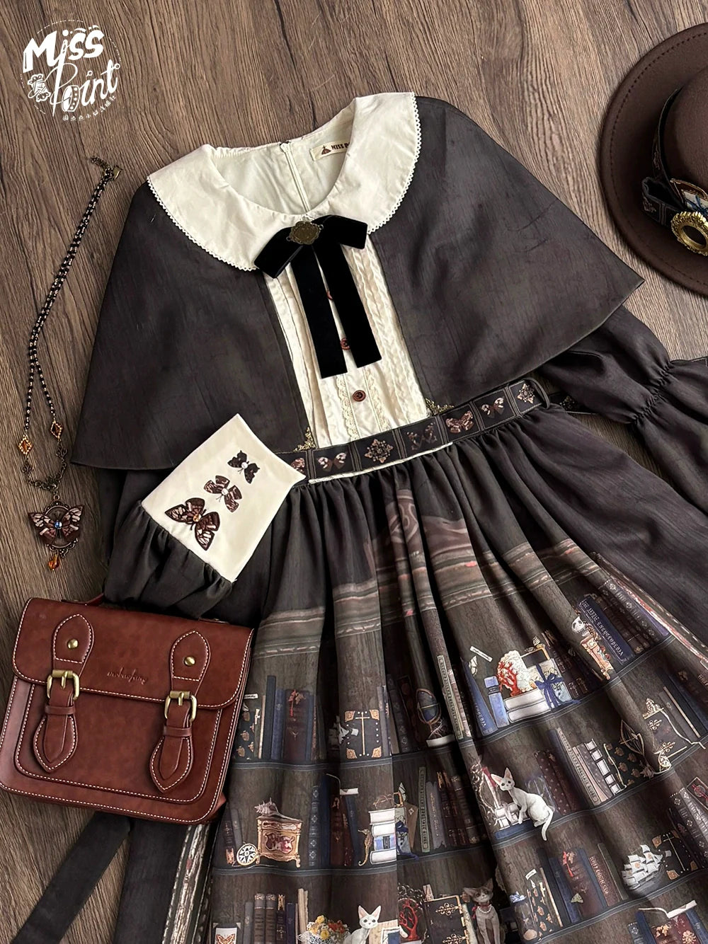 Miss Point - German Bookshelf - Classic Lolita OP Dress & Detachble Cape