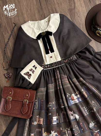 Miss Point - German Bookshelf - Classic Lolita OP Dress & Detachble Cape