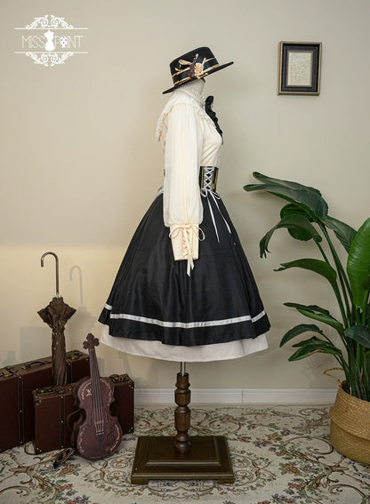 Miss Point - Golden Movement - Elegant Lolita Fishbone Skirt Customized
