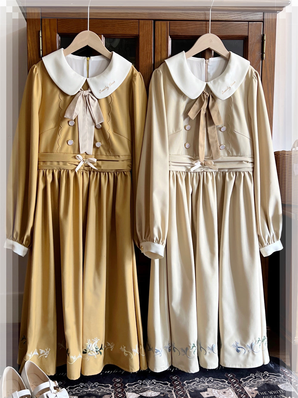 EESSILY - The Spring of Champs Elysees - Elegant Lolita Floral Embroidered OP