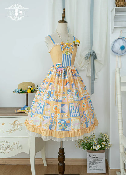 Miss Point - Daisy Lemon - Daily Lolita Lemon Print JSK Customized