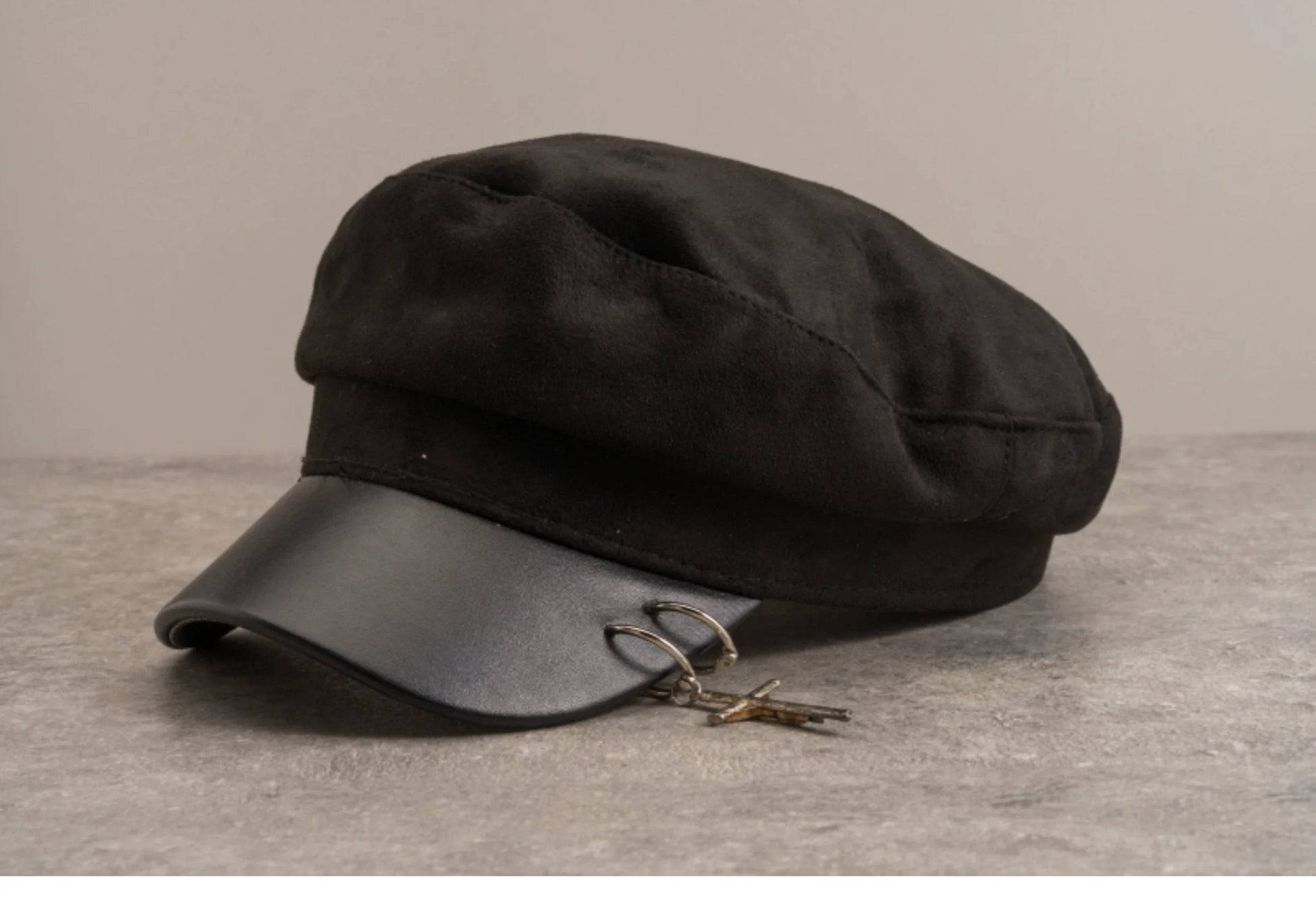 Strange Sugar - Gothic Lolita Hat Leather Buckle Lolita Newsboy Hat