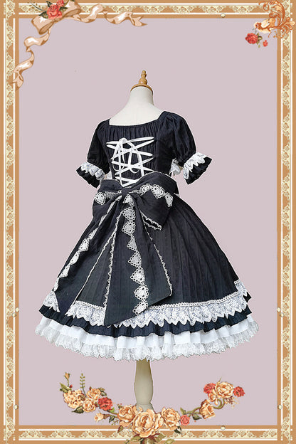 Infanta - Vintage Doll Patchwork Sleeve Lolita OP