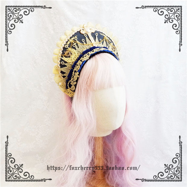 Fox Cherry - Gorgeous Lolita Palace Retro Golden Tudor Headdress