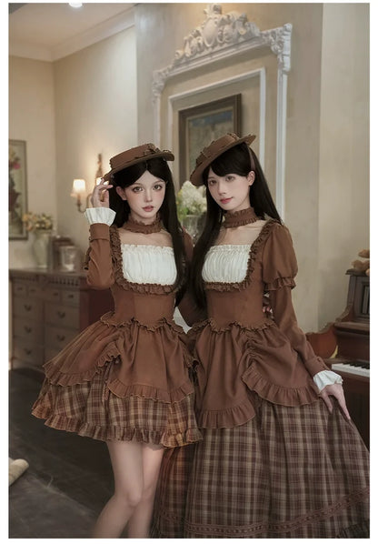 With PUJI - Oak Hymn - Classic Lolita Plaid OP Suit, Side Zipper