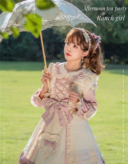 Niu Niu - Little Gardener - Plus Size Lolita OP Dress Pink Winter Long Sleeve