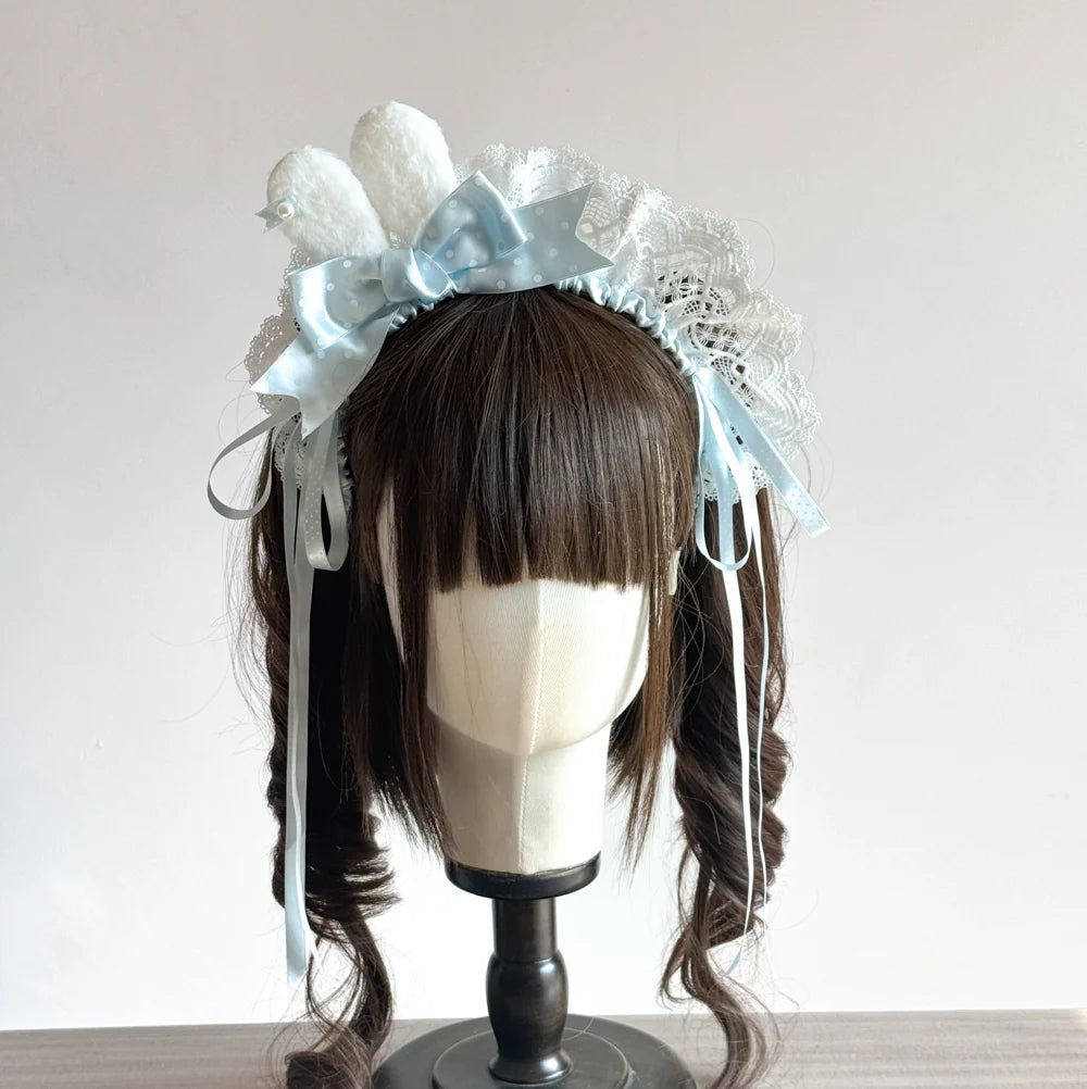 MAID - Sweet Lolita Bunny Ear Headband, Customizable Color