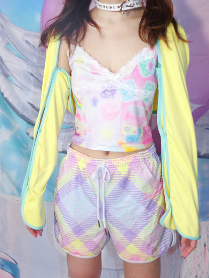 Fancy Pop Print Lace Camisole【s0000002518】