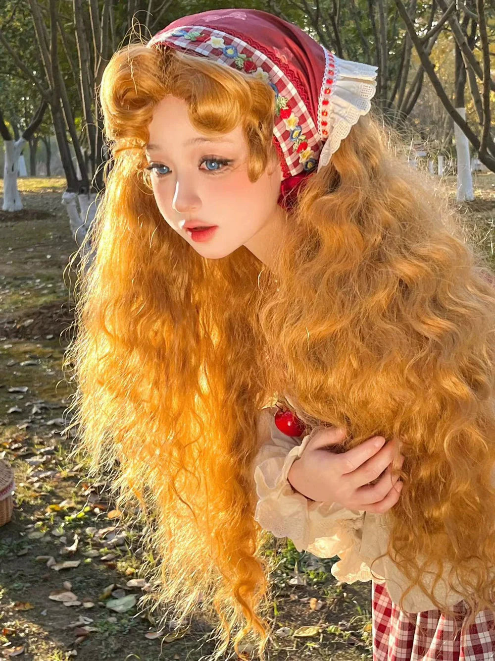 Mabuxi - Princess Diary - Golden Brown Lolita Wig Sheep Curls Long Romantic Wig