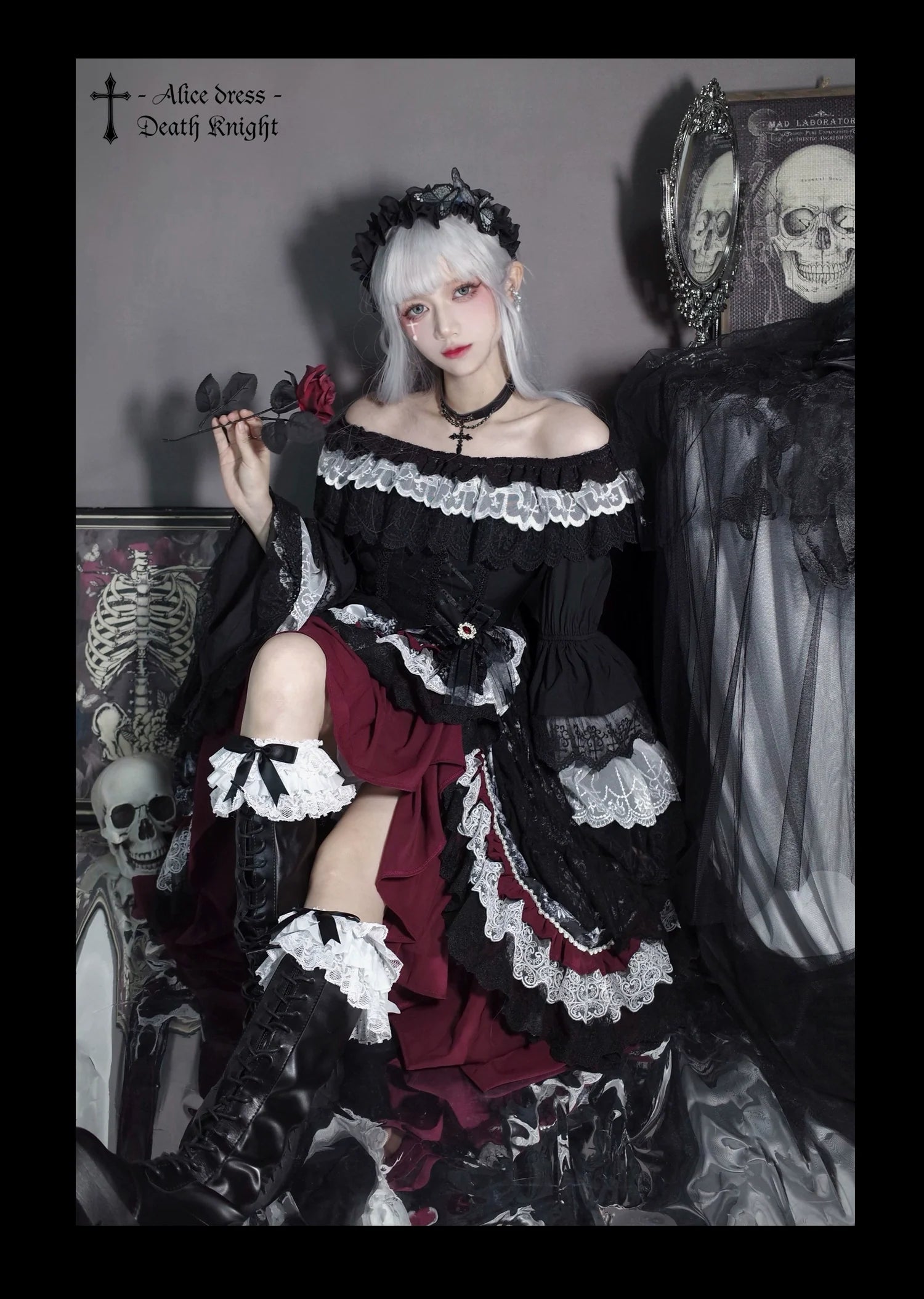 Alice in Wonderland - Undead Rider - Gothic Lolita OP Dress Winter Princess Sleeve Dress
