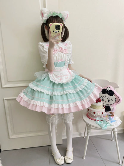Sugar Girl - Cat Ear Tale - Sweet Lolita Jumper Dress Suspender Dress