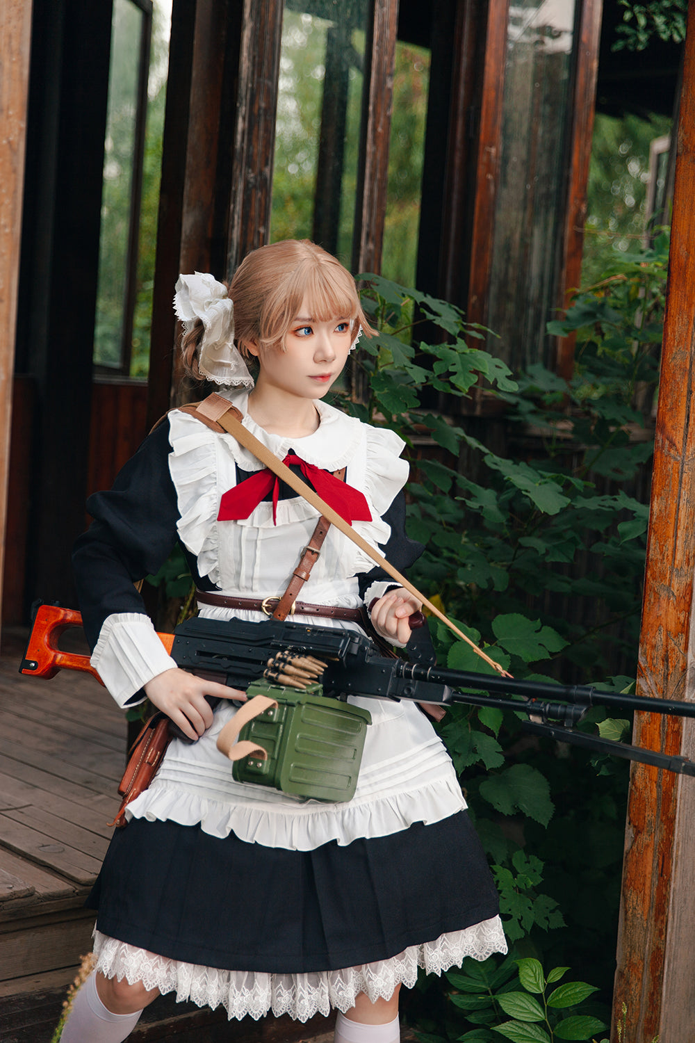 Infanta - Suliko - Maid Lolita OP Set with Soldier Style Waist Pack and Apron