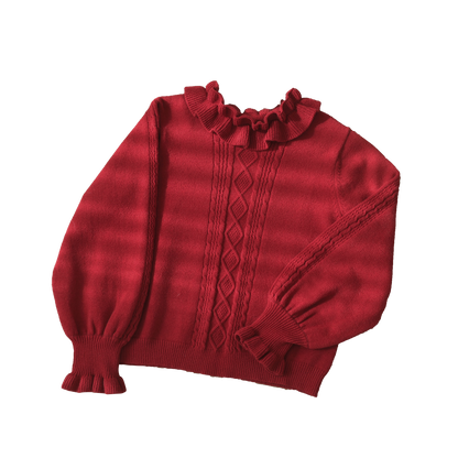 EESSILY - Green Fairy Tale - Classic Lolita Sweater Round Collar Winter Lolita Innerwear