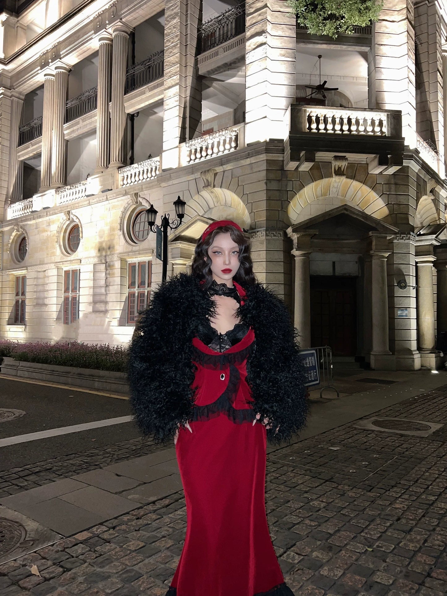 BLACKLIST - Poisonous Apple - Christmas Lolita Dress Bungundy Fishtail Skirt Set