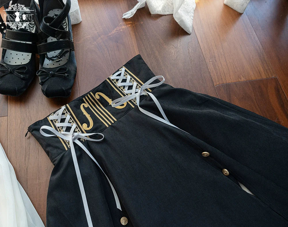 Miss Point - Golden Movement - Elegant Lolita Fishbone Skirt Customized