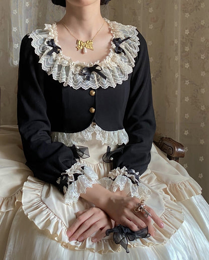 Unideer - Prelude - Elegant Lolita Bolero Jacket with Lace Ruffle Frill