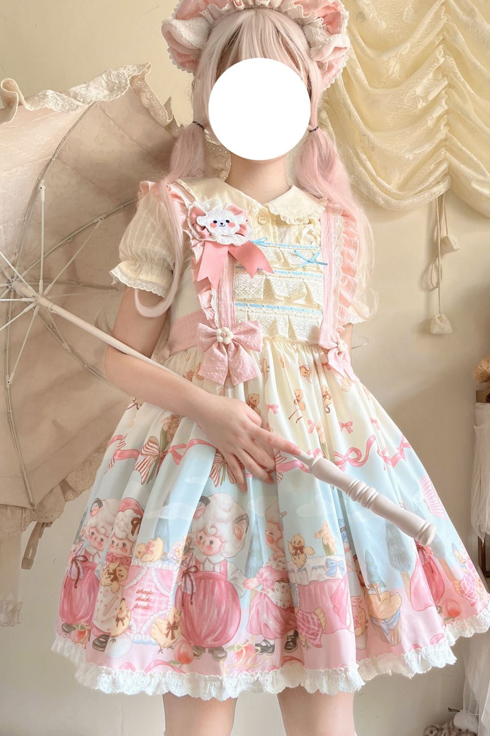 MeowMeow - Sheep Pattern Waltz Princess Lolita JSK Salopette