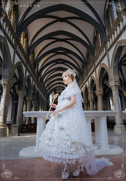 Youpairui - Helena - White and Black Lolita Tea Party JSK Suit