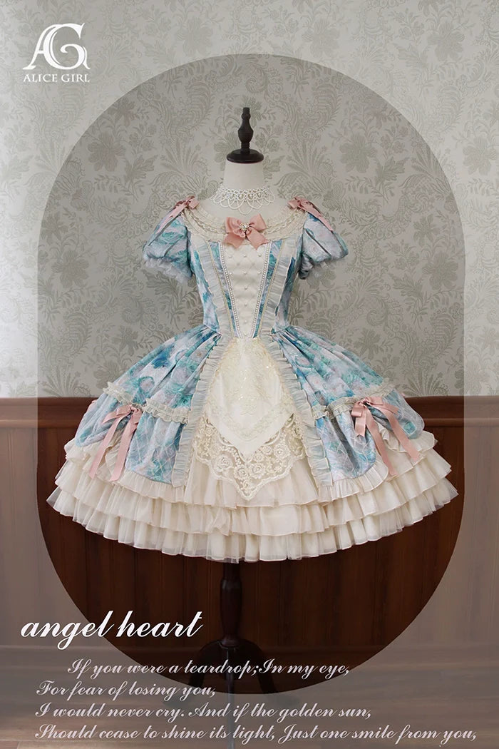 Alice Girl - Angel Heart - Sweet Lolita OP Dress, Tiered Ruffles