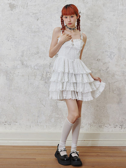 Strap lace cake skirt【s0000002510】