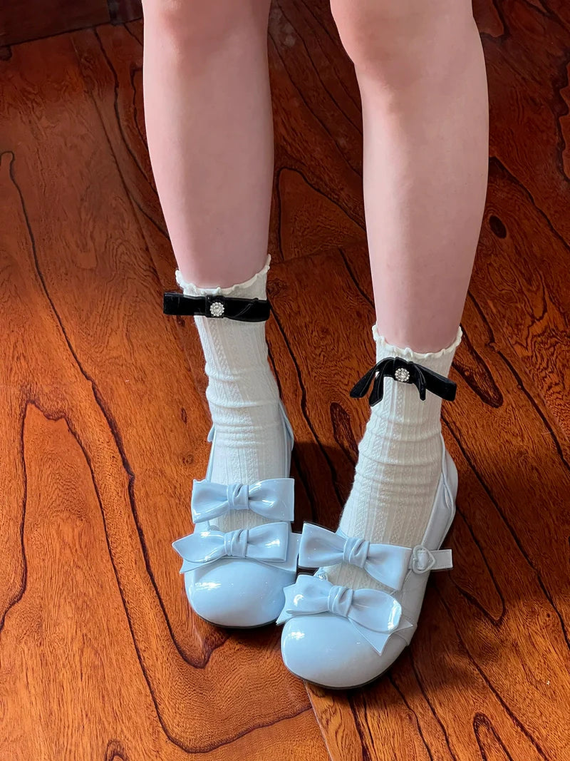 Beauty Bunny - Kawaii Lolita Shoes Low Heels Round Toe PU Shoes