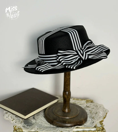 Miss Point - Classical Chocolate - Classic Lolita Accessory Bowler Hat BNT Beret Jabot