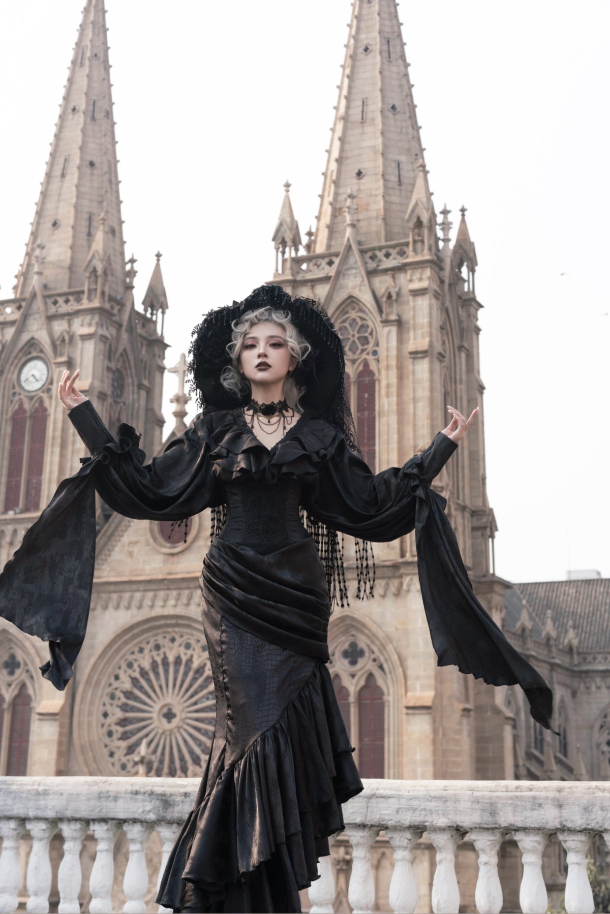 Muppet Mind Ben - Oracle - Gothic Lolita Mermaid Long Drape Skirt with Fishbone Corset