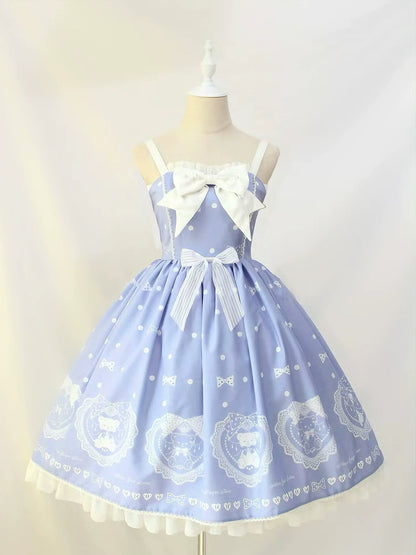 Alice Girl - Brown Sugar Bear - Printed Sweet Lolita Dress, Multiple Styles