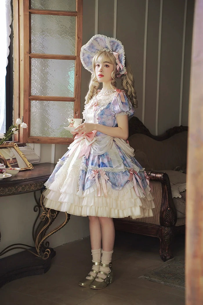 Alice Girl - Angel Heart - Sweet Lolita OP Dress, Tiered Ruffles