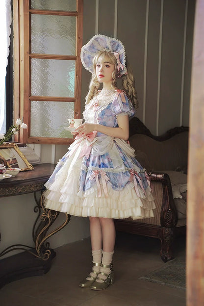 Alice Girl - Angel Heart - Sweet Lolita OP Dress, Tiered Ruffles