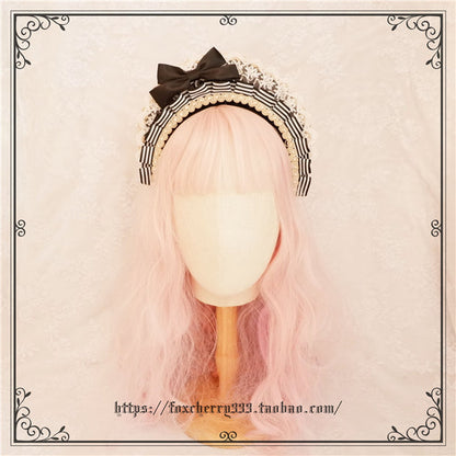 Foxcherry-Sweet Lolita Striped Maid Headdress Multicolors