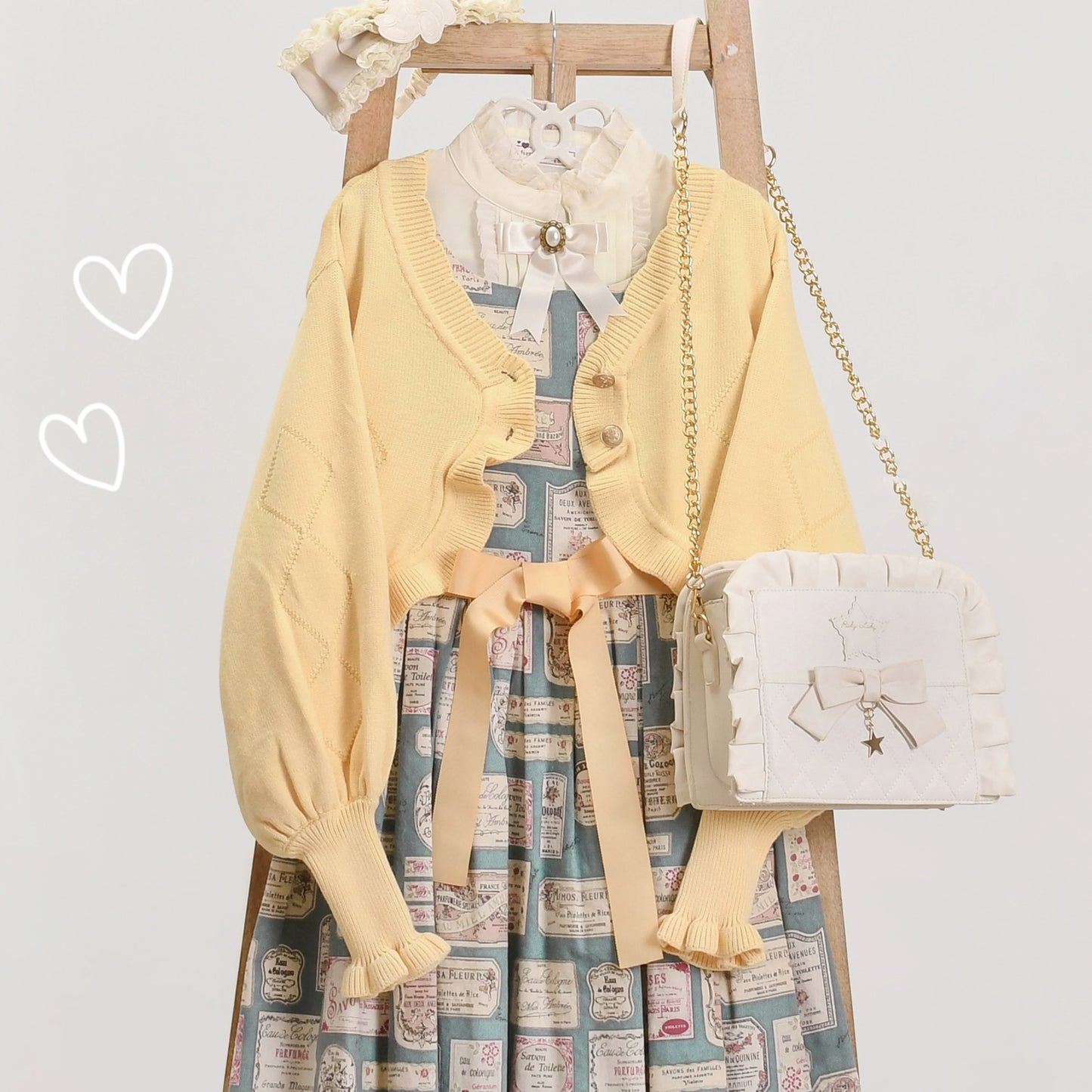 MIST - Cookie - Vintage Lolita Cardigan Short Sweater Multicolors