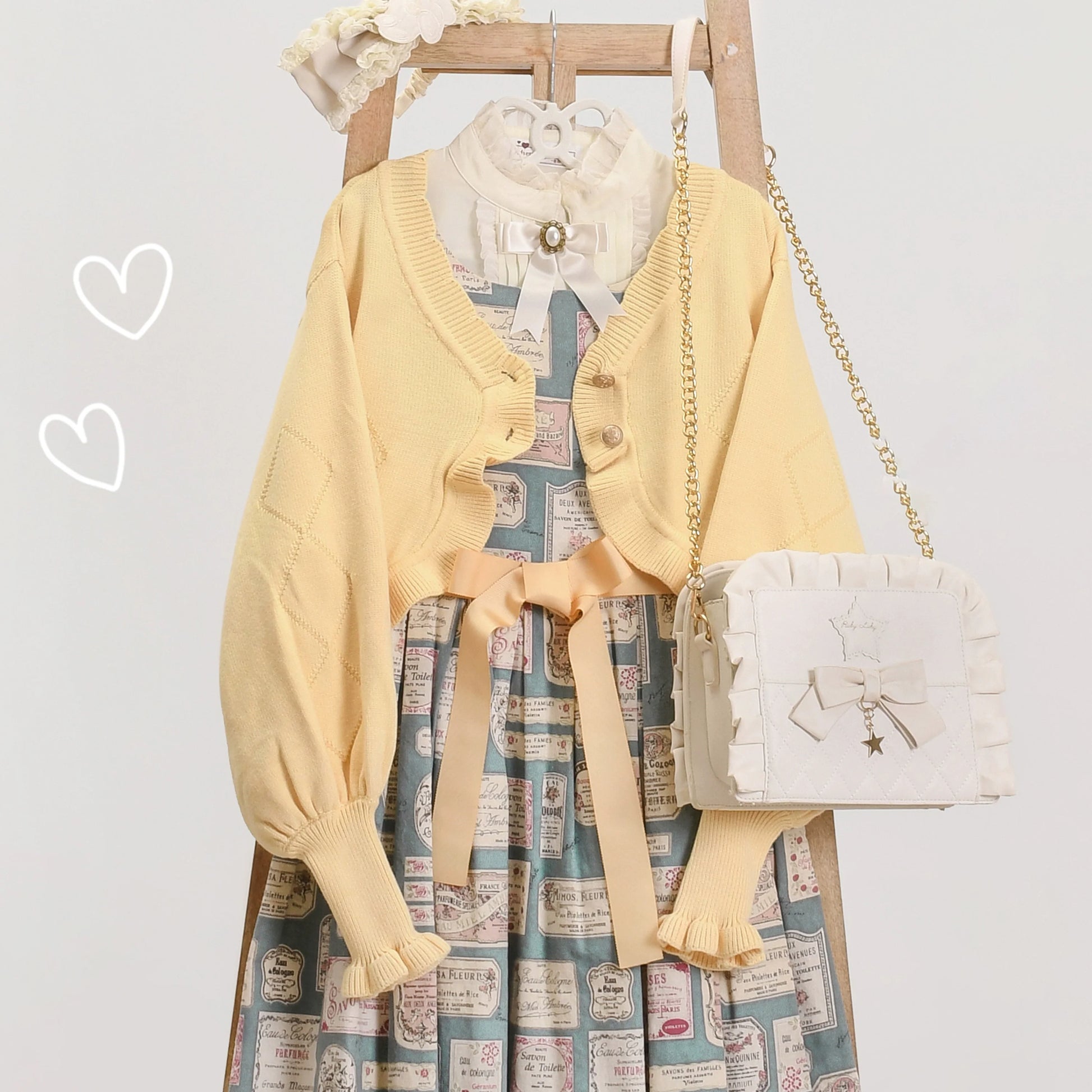 MIST - Cookie - Vintage Lolita Cardigan Short Sweater Multicolors