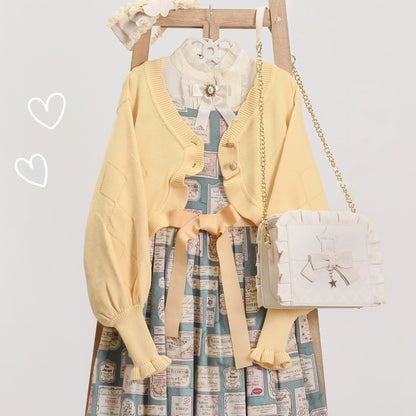 MIST - Cookie - Vintage Lolita Cardigan Short Sweater Multicolors
