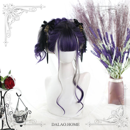 Dalao Home - Grape Soda - Gradient Purple Lolita Wig With Big Waves